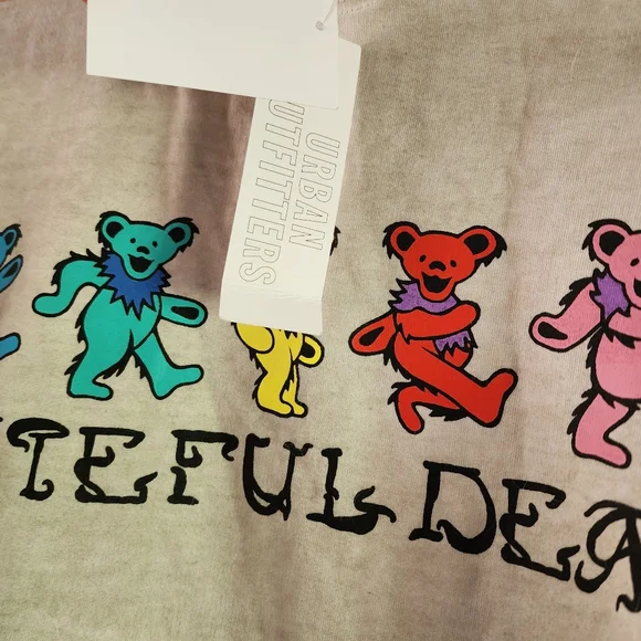 NWT Gratful Dead Grunge Crewneck Sweater Band Dancing Bears Small Distressed - Picture 2 of 9